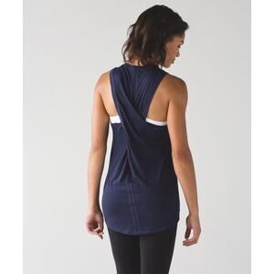 Lululemon Bend and Twist Tank Top Deep Indigo Blue Size S 4/6 Workout Running